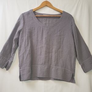 Cut Loose Rayon Blend Lagenlook Top Women's Size Small Gray